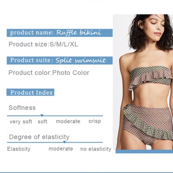 A Flirtini High Waist Ruffle Designer Ultra Premium Runway Brazilian Bikini - Picture 7 of 8